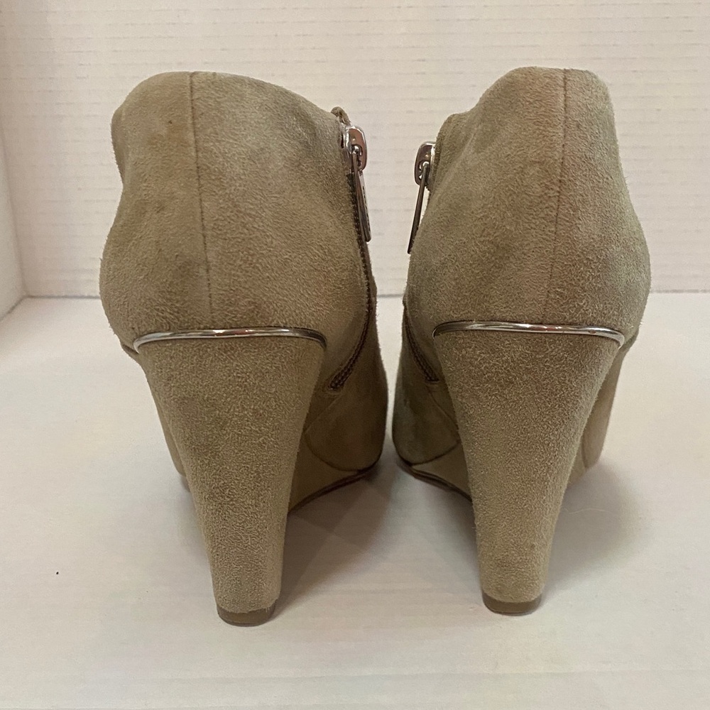 Coach Oakdale Bootie Slate suede/leather wedge booties size 5.5 - Picture 8 of 9